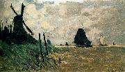 Claude Monet A Windmill Near Zaandam oil painting reproduction